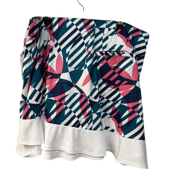 PGA Tour Geometric Print Golf Skort with Curved Hem and Mesh Insert Size XXL - Picture 7 of 8
